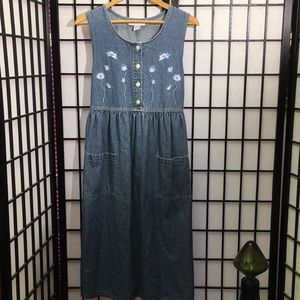Sophia Rose Embroidered Denim Jumper Size 12